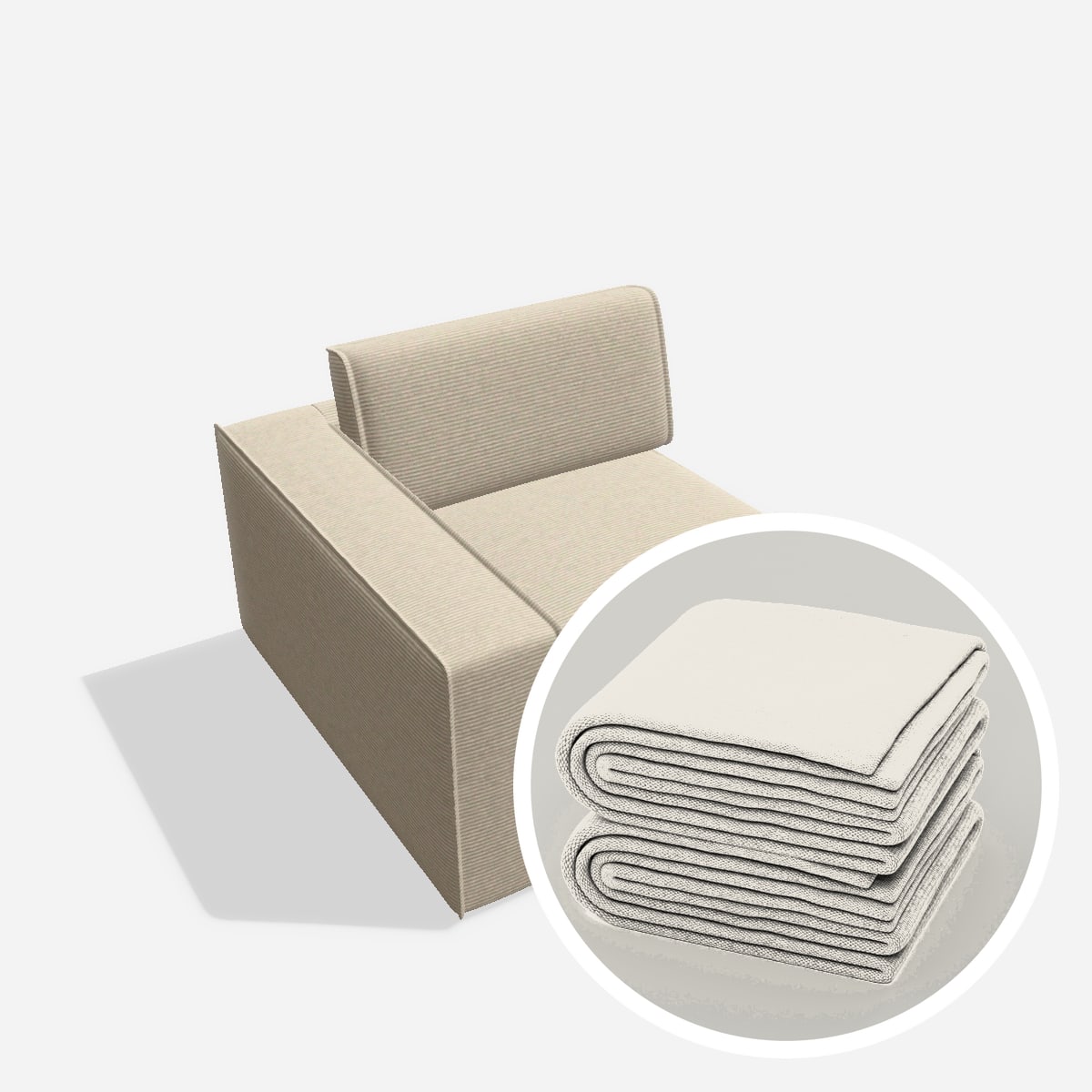 Stoffbezug - Terra eckelement E90T AT LI – Cord / Nata
