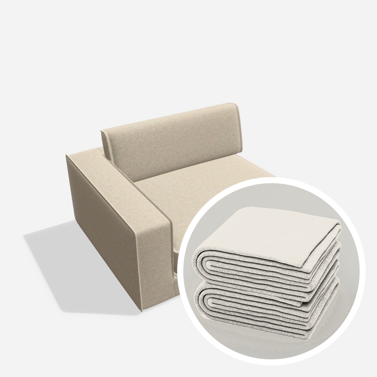 Stoffbezug - Terra eckelement E120T AT LI – Cord / Nata