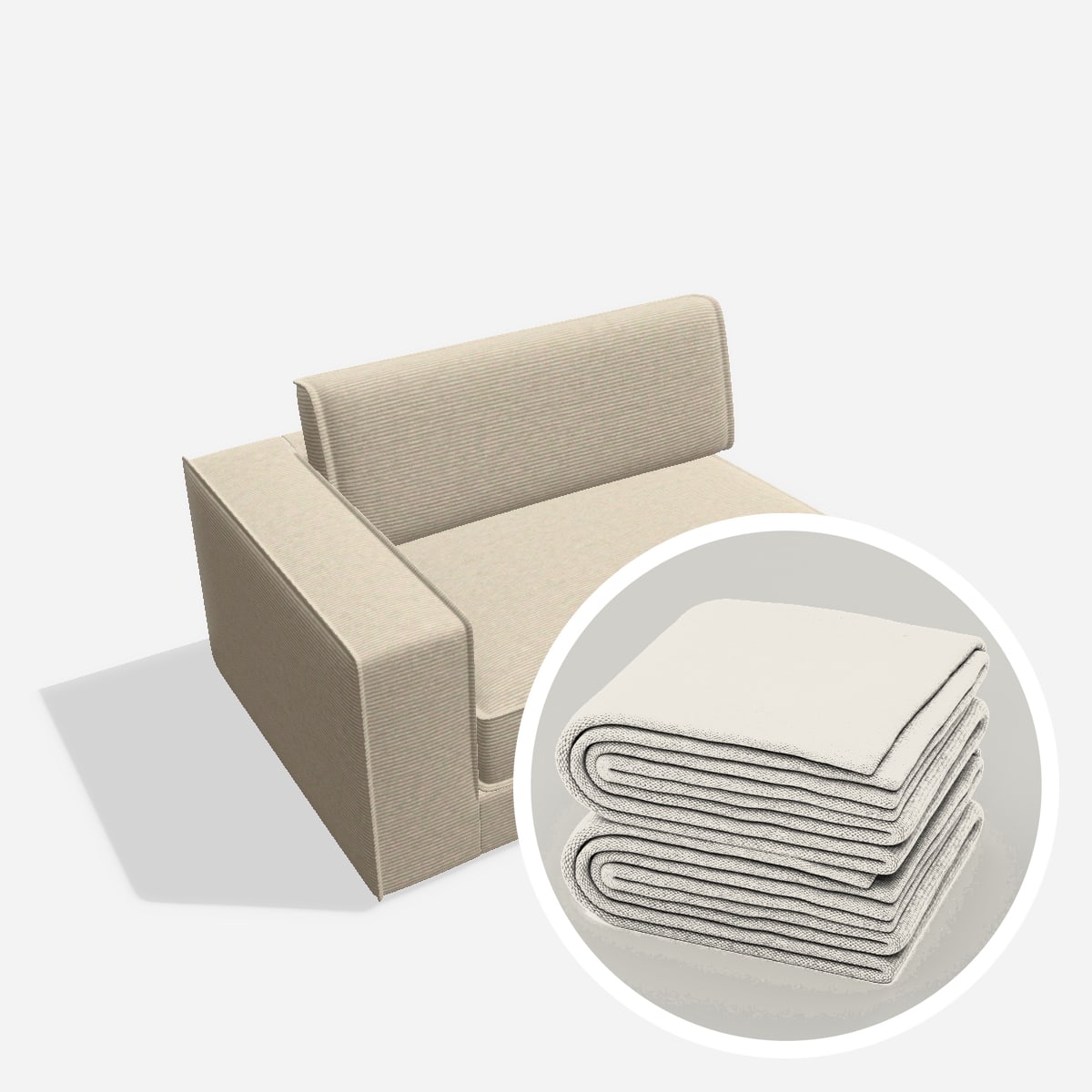 Stoffbezug - Terra eckelement E120 AT LI – Cord / Nata