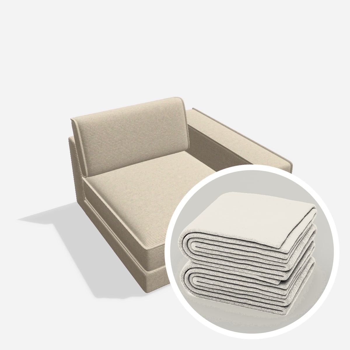 Stoffbezug - Terra eckelement E90T AT RE – Cord / Nata