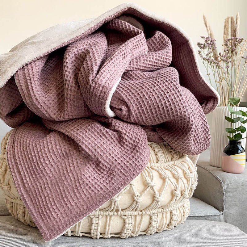 Kuscheldecke Zoe Altrosa-Sandweiss 145 x 210 cm - Livom