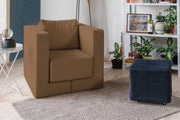 Modularer Sofa-Sessel Alex mit Schlaffunktion - Cappuccino-Velare - Livom
