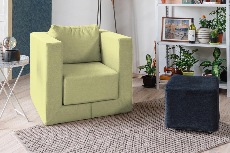 Modularer Sofa-Sessel Alex mit Schlaffunktion - Hell-Grün-Mollia - Livom