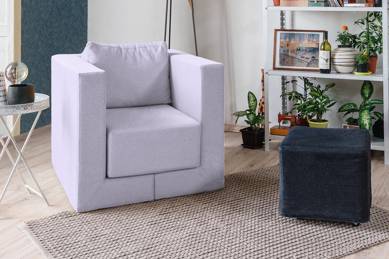 Modularer Sofa-Sessel Alex mit Schlaffunktion - Lavendel-Mollia - Livom