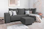 Modulares Sofa Amelie mit Schlaffunktion - Dunkel-Grau-Velare - Livom