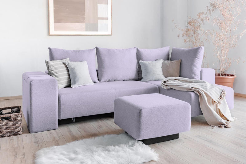 Modulares Sofa Amelie mit Schlaffunktion - Lavendel-Mollia - Livom