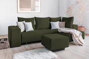 Modulares Sofa Amelie mit Schlaffunktion - Piniengrün-Velare - Livom