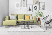 Modulares Sofa Donna mit Schlaffunktion - Hell-Grün-Mollia - Livom