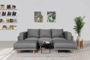 Modulares Sofa Donna U mit Schlaffunktion - Aquamarin-Velare - Livom