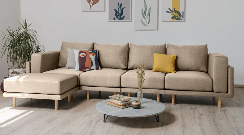 Modulares Sofa Donna XL mit Schlaffunktion - Beige-Mollia - Livom