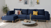 Modulares Sofa Donna XL mit Schlaffunktion - Dunkel-Blau-Velare - Livom