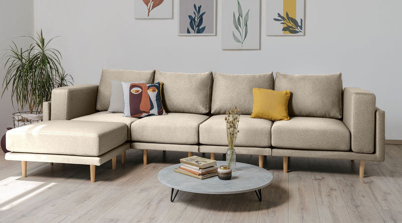 Modulares Sofa Donna XL mit Schlaffunktion - Honig-Mollia - Livom