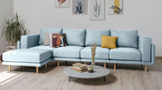 Modulares Sofa Donna XL mit Schlaffunktion - Pastel-Blau-Mollia - Livom