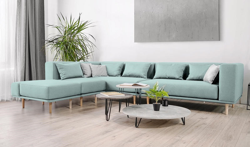 Modulares Sofa Jenny mit Schlaffunktion - Minze-Mollia - Livom