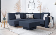 Modulares Sofa Jessica mit Schlaffunktion - Dunkel-Blau-Velare - Livom