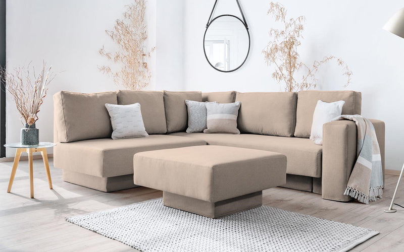 Modulares Sofa Jessica mit Schlaffunktion - Latte-Velare - Livom