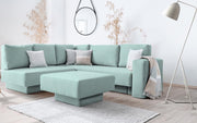 Modulares Sofa Jessica mit Schlaffunktion - Minze-Mollia - Livom