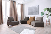Modulares Sofa Katrina mit Schlaffunktion - Cappuccino-Velare - Livom