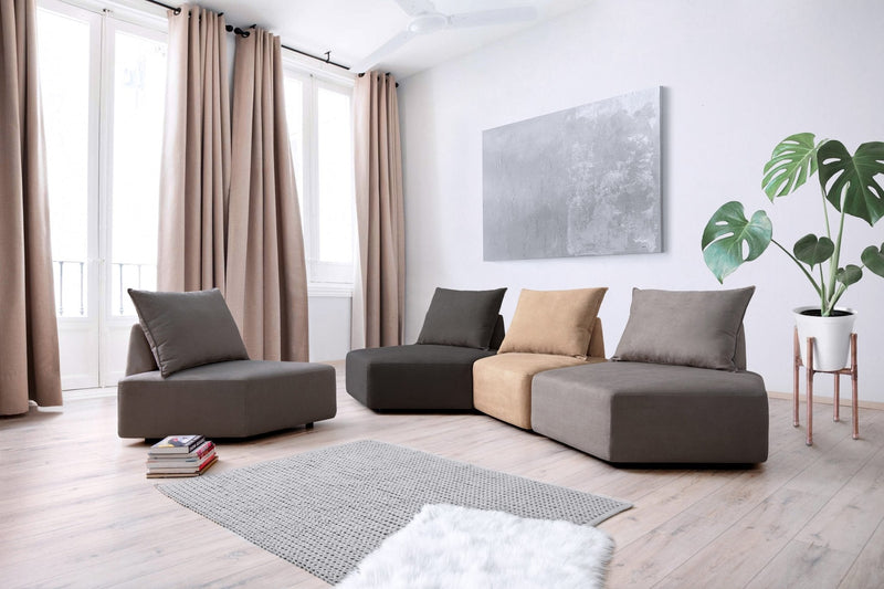 Modulares Sofa Katrina mit Schlaffunktion - Latte-Velare - Livom