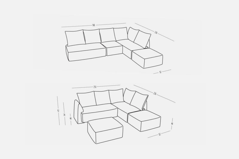 Modulares Sofa May mit Schlaffunktion - Livom